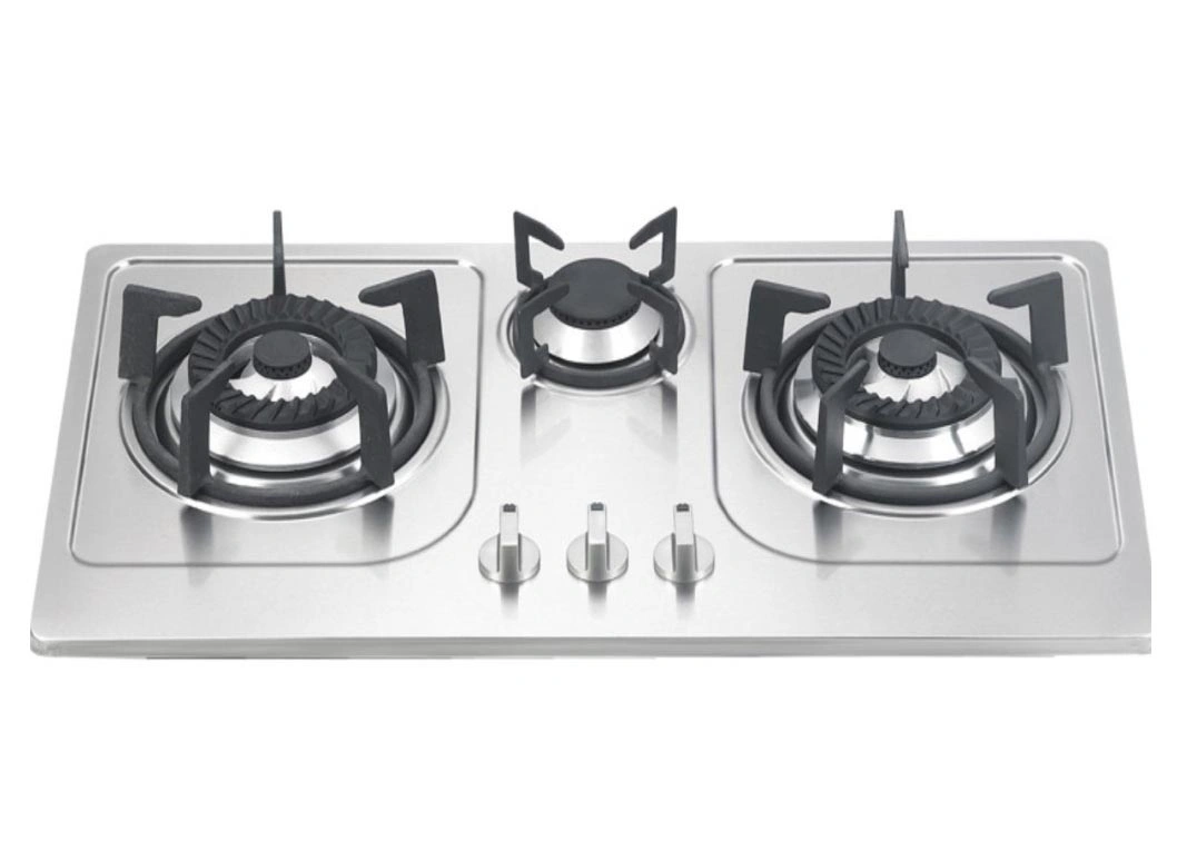 Best Selling 3 Burners Stainless Steel Cast Iron LPG Built-in Gas Hob