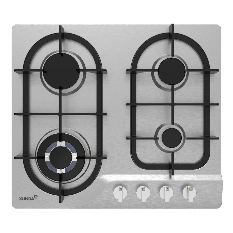 600mm Stainless Steel 4 Burners Lotus Flame Home Stove Kitchen Gas Cooker Built in Gas Hob