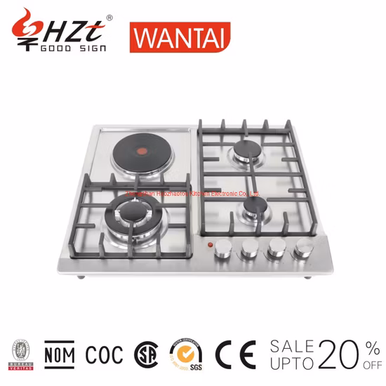 Electrical Cooker 3ceramic Hob with 1 Burner Gas Cook Top Toughed Glass