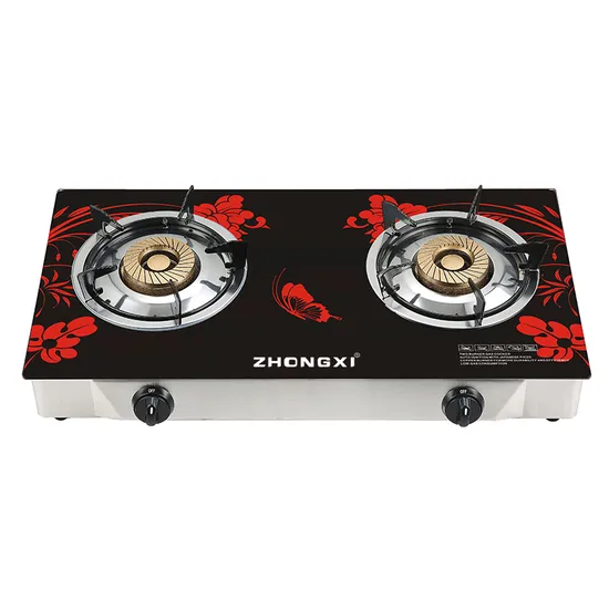 Kitchen Appliance Two Burners Tempered Glass Top Gas Stove