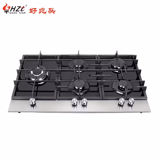 House Kitchen Cooking Appliance Stainless Steel Built in Panel 5 Burners Cooktop Stove Gas Hob